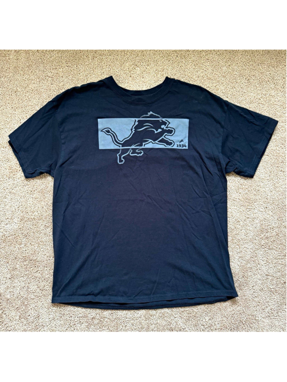 NFL Detroit Lions Black/Gray Graphic Short Sleeve T-Shirt Size XL